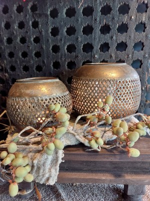 Windlicht bol goud L