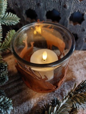 Roestig windlicht Hert M