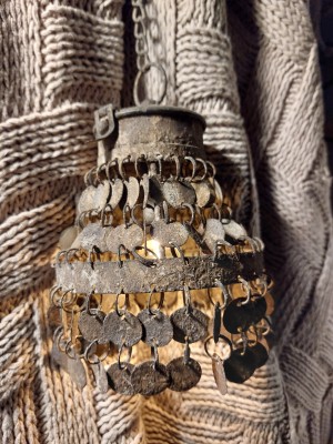 Hanglampje met schijfjes rusty brown 