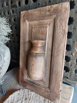 Wandpaneel met nepalese pot Soof