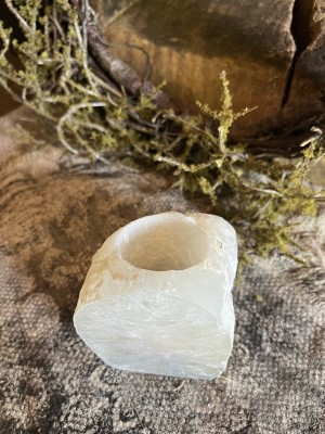 Waxinelichthouder Agaat White